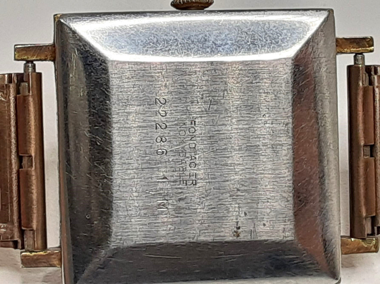 モンディア MONDIA 21石 自動巻き メンズ 腕時計 デイト 22286 スクエア シルバー SS GP ブレス アナログ オートマ AT アンティーク ヴィンテージ ウォッチ 【中古】【送料無料】 ht5505