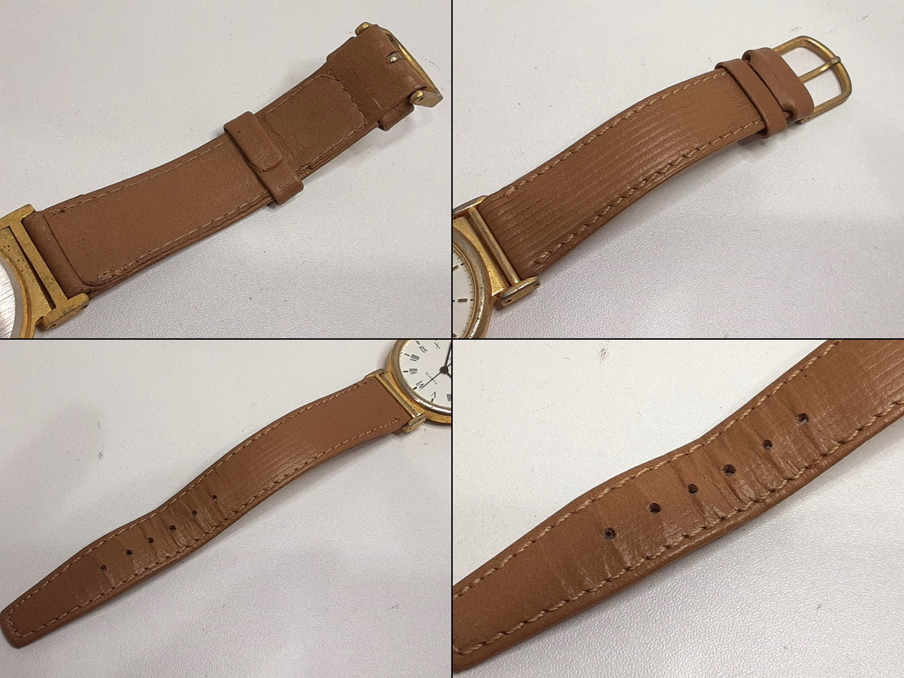 レロー RELOJ レディース 腕時計 白 ホワイト ベージュ SS 合成皮革 ブレス アナログ クォーツ QZ ウォッチ 【中古】【送料無料】 ht5510