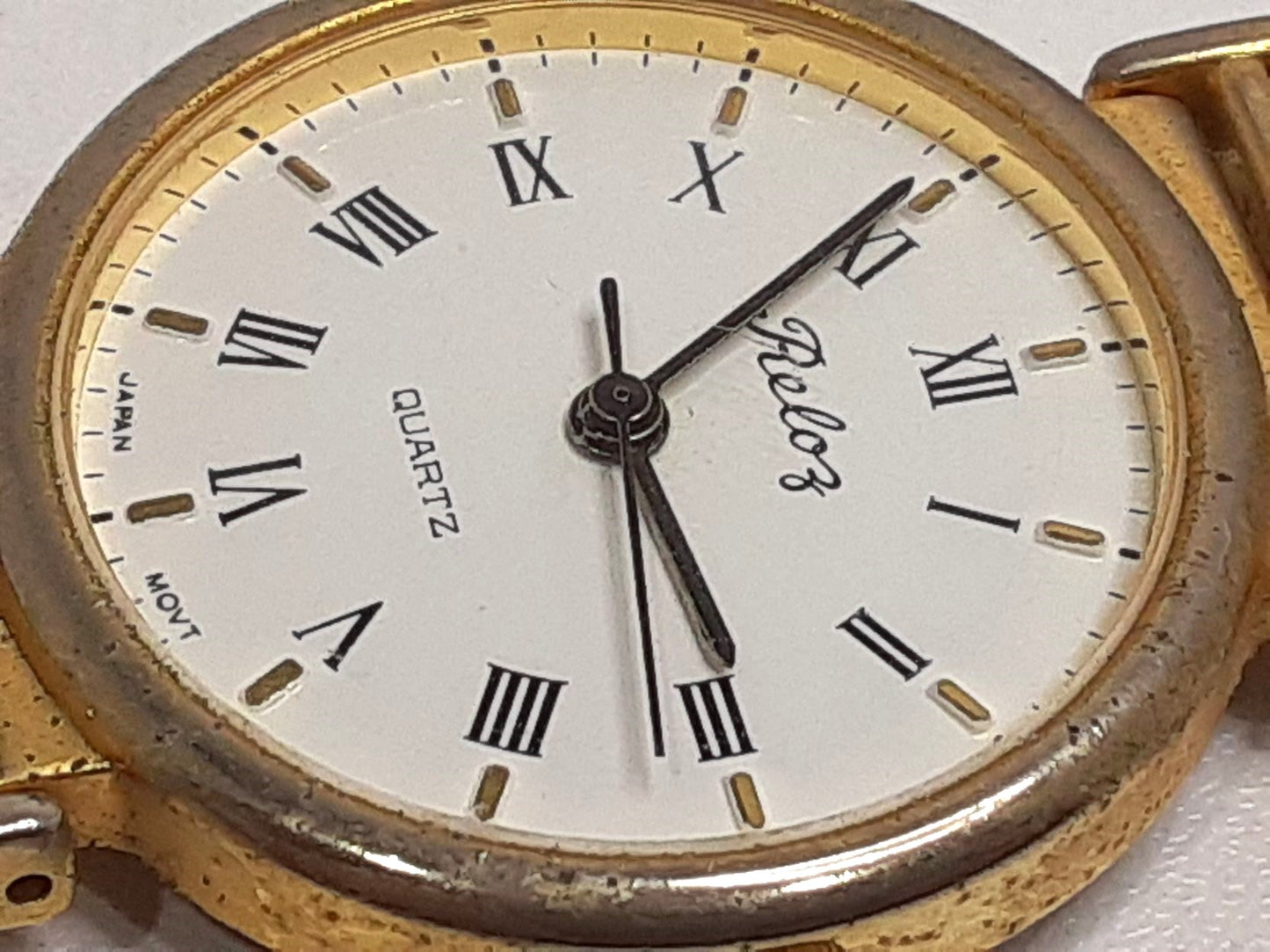 レロー RELOJ レディース 腕時計 白 ホワイト ベージュ SS 合成皮革 ブレス アナログ クォーツ QZ ウォッチ 【中古】【送料無料】 ht5510