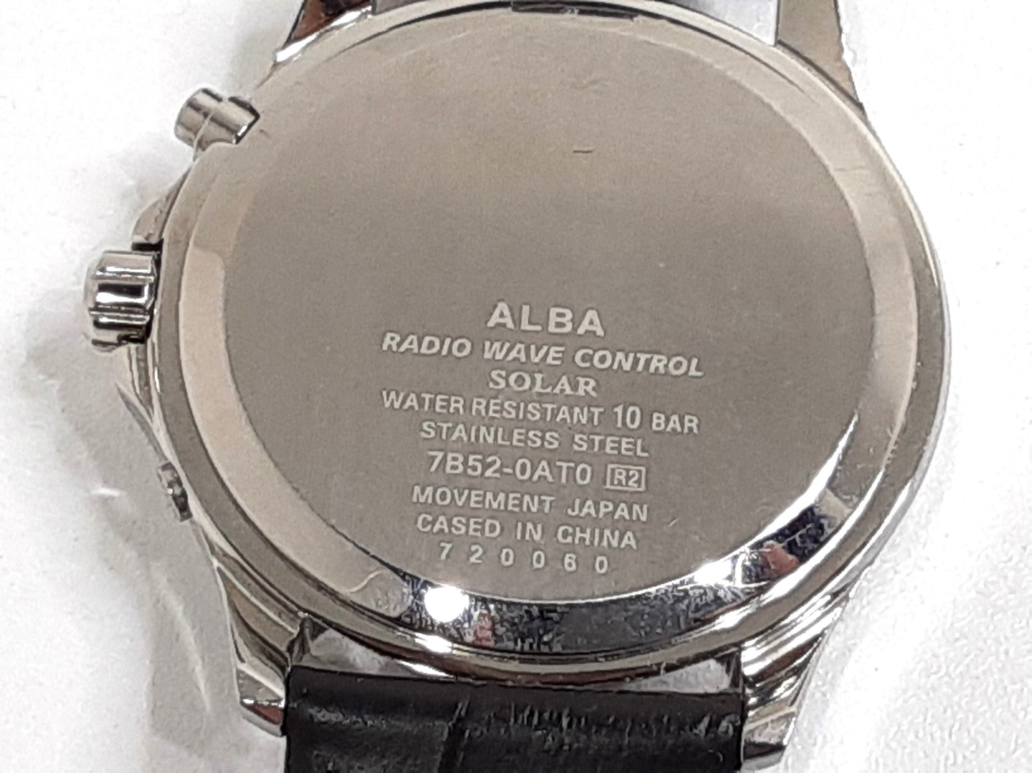 セイコー SEIKO アルバ ソーラー 電波 メンズ 腕時計 デイト 7B52-0AT0 黒 ブラック シルバー SS ブレス アナログ クォーツ QZ ウォッチ ALBA 【中古】【送料無料】 ht5548