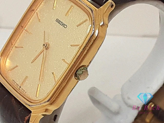 セイコー SEIKO メンズ 腕時計 5P31-5D8A スクエア ゴールド ブラウン 茶 SS レザー ブレス アナログ クォーツ QZ ウォッチ 【中古】【送料無料】 ht5562
