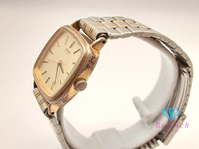 セイコー SEIKO レディース 腕時計 1421-5670 スクエア ゴールド シルバー SS GP ブレス アナログ クォーツ QZ ウォッチ 【中古】【送料無料】 ht5568