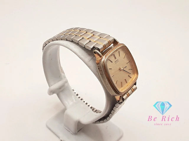 セイコー SEIKO レディース 腕時計 1421-5670 スクエア ゴールド シルバー SS GP ブレス アナログ クォーツ QZ ウォッチ 【中古】【送料無料】 ht5568