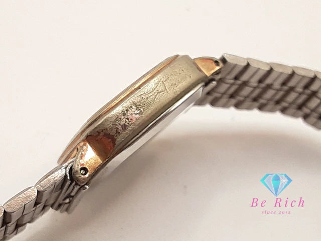 セイコー SEIKO レディース 腕時計 1421-5670 スクエア ゴールド シルバー SS GP ブレス アナログ クォーツ QZ ウォッチ 【中古】【送料無料】 ht5568
