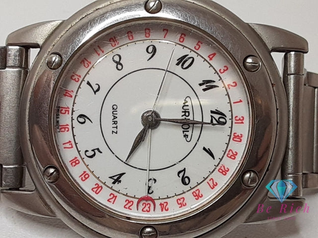 オレオール AUREOLE メンズ 腕時計 SW-279 白 ホワイト シルバー SS ブレス アナログ QZ クォーツ ウォッチ 【中古】【送料無料】 ht5572