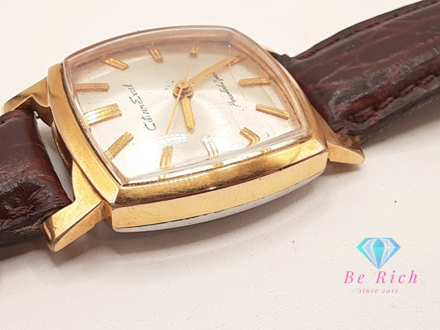 シチズン CITIZEN エクセル 21石 手巻き メンズ 腕時計 E511501 スクエア シルバー ブラウン 茶 SS GP レザー ブレス アナログ ウォッチ ヴィンテージ アンティーク Excel PARASHOCK 【中古】【送料無料】 ht5576