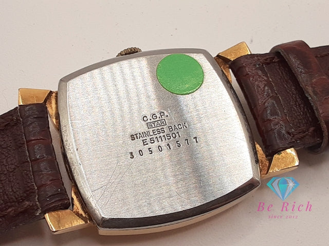 シチズン CITIZEN エクセル 21石 手巻き メンズ 腕時計 E511501 スクエア シルバー ブラウン 茶 SS GP レザー ブレス アナログ ウォッチ ヴィンテージ アンティーク Excel PARASHOCK 【中古】【送料無料】 ht5576