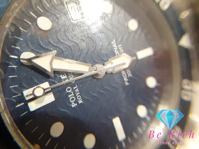 ロイヤル クイーンズ ポロ チーム Royal Queen's POLO TEAM メンズ 腕時計 SQ-201 紺 ネイビー シルバー SS ブレス アナログ クォーツ QZ ウォッチ 【中古】【送料無料】 ht5589