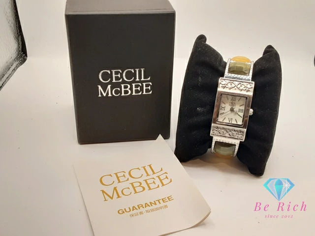 セシル マクビー CECIL McBEE バングル ウォッチ レディース 腕時計 CM81022 白 ホワイト シルバー マルチ SS ブレス アナログ クォーツ QZ カフ 【中古】【送料無料】 ht5682