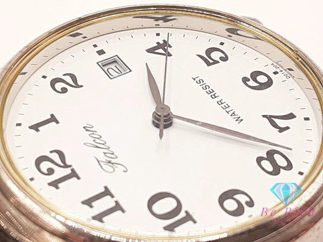 シチズン CITIZEN Q&Q ファルコン メンズ 腕時計 デイト 白 ホワイト シルバー SS ブレス アナログ クォーツ QZ ウォッチ Falcon 【中古】【送料無料】 ht5685