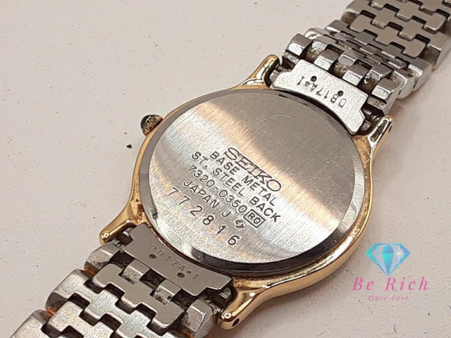 セイコー SEIKO エクセリーヌ レディース 腕時計 7320-0350 グレー シルバー ゴールド SS GP ブレス アナログ クォーツ QZ ウォッチ Exceline 【中古】【送料無料】 ht5691