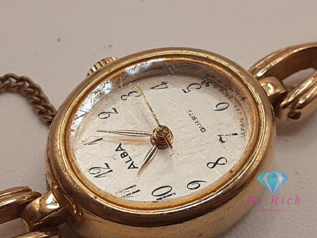 セイコー SEIKO アルバ ALBA バングル ウォッチ レディース 腕時計 V233-6140 シルバー ゴールド SS GP ブレス アナログ クォーツ QZ ウォッチ 【中古】【送料無料】 ht5700
