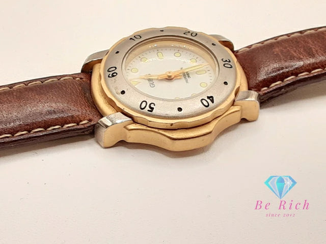 ゲス GUESS レディース 腕時計 白 ホワイト ブラウン 茶 SS レザー ブレス アナログ クォーツ QZ ウォッチ 【中古】【送料無料】 ht5704