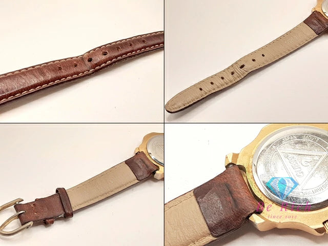 ゲス GUESS レディース 腕時計 白 ホワイト ブラウン 茶 SS レザー ブレス アナログ クォーツ QZ ウォッチ 【中古】【送料無料】 ht5704