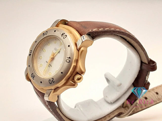 ゲス GUESS レディース 腕時計 白 ホワイト ブラウン 茶 SS レザー ブレス アナログ クォーツ QZ ウォッチ 【中古】【送料無料】 ht5704