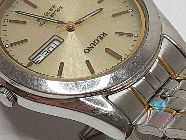 シチズン CITIZEN レグノ ソーラー メンズ 腕時計 デイデイト E101-K005299 ゴールド シルバー SS GP ブレス アナログ クォーツ QZ ウォッチ REGUNO 【中古】【送料無料】 ht5722