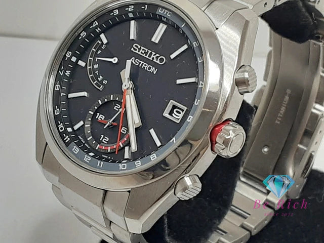 セイコー SEIKO アストロン 電波 ソーラー メンズ 腕時計 デイト SBXY017 8B63-0BA0 黒 ブラック シルバー チタニウム チタン ブレス アナログ クオーツ QZ ウォッチ ASTRON 【中古】【送料無料】 ht5747