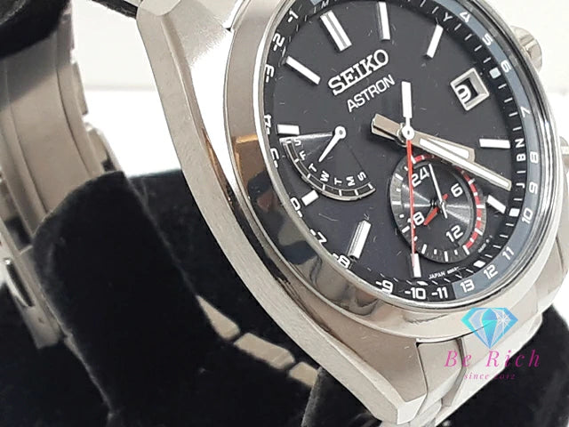 セイコー SEIKO アストロン 電波 ソーラー メンズ 腕時計 デイト SBXY017 8B63-0BA0 黒 ブラック シルバー チタニウム チタン ブレス アナログ クオーツ QZ ウォッチ ASTRON 【中古】【送料無料】 ht5747