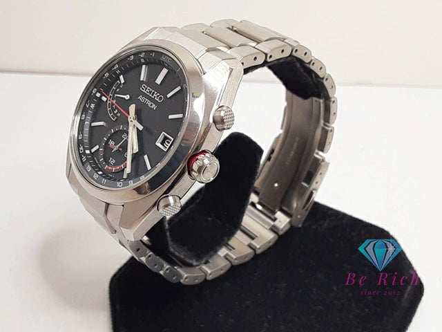 セイコー SEIKO アストロン 電波 ソーラー メンズ 腕時計 デイト SBXY017 8B63-0BA0 黒 ブラック シルバー チタニウム チタン ブレス アナログ クオーツ QZ ウォッチ ASTRON 【中古】【送料無料】 ht5747