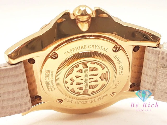 ロベルト カヴァリ バイ フランクミュラー Roberto Cavalli BY FRANCK MULLER レディース 腕時計 RV1L048L0031 アイボリー ベージュ SS レザー ブレス アナログ クォーツ QZ ウォッチ 【中古】【送料無料】 ht5748