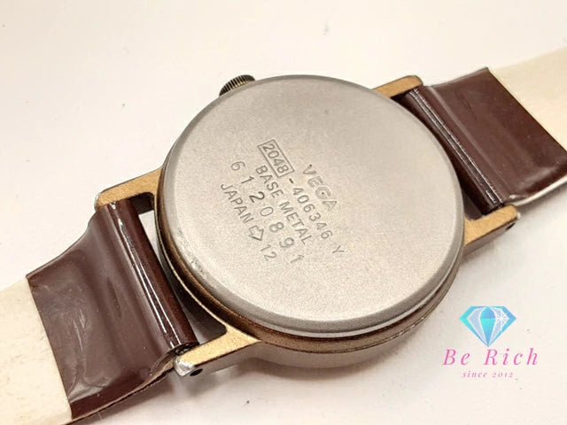 シチズン CITIZEN ベガ レディース 腕時計 2048-406346 アイボリー ブラウン 茶 SS レザー ブレス アナログ クォーツ QZ ウォッチ VEGA 【中古】【送料無料】 ht5788