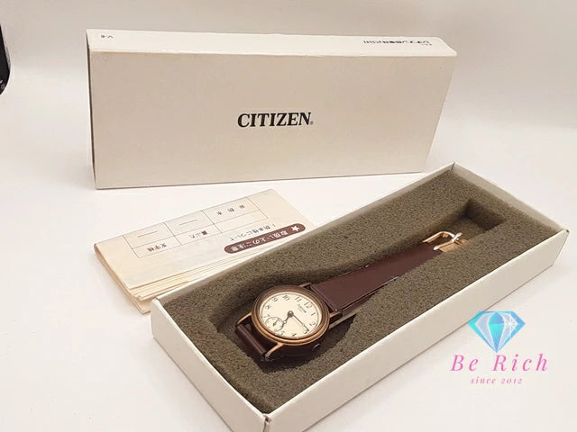 シチズン CITIZEN ベガ レディース 腕時計 2048-406346 アイボリー ブラウン 茶 SS レザー ブレス アナログ クォーツ QZ ウォッチ VEGA 【中古】【送料無料】 ht5788