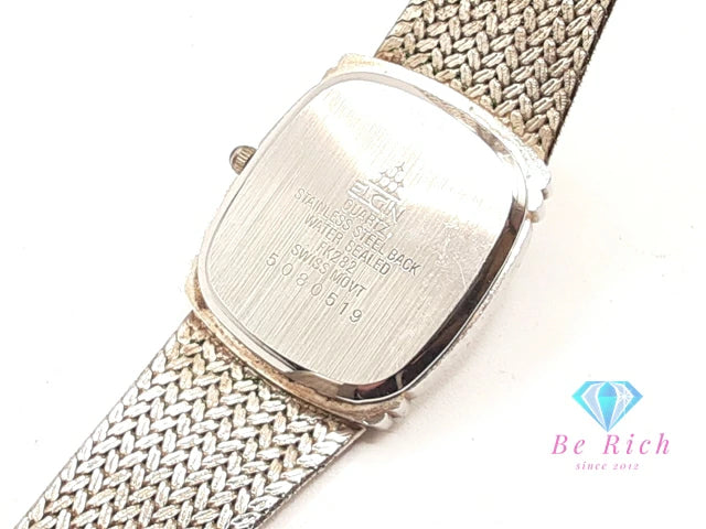 エルジン ELGIN メンズ 腕時計 FK282 スクエア シルバー SS ブレス アナログ クォーツ QZ ウォッチ 【中古】【送料無料】 ht5796