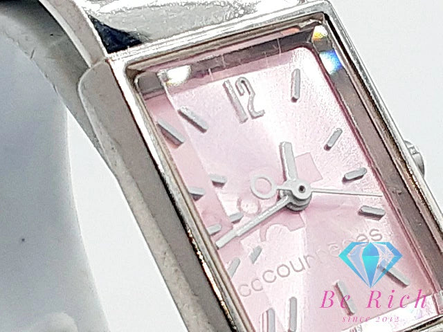 クレージュ courreges ブレス ウォッチ レディース 腕時計 Y151-5G10 スクエア ピンク SS ブレス アナログ クォーツ QZ ウォッチ バングル 【中古】【送料無料】ht5834