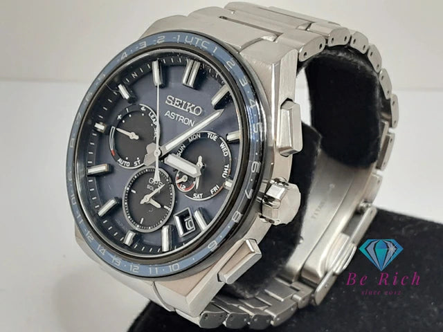 セイコー SEIKO アストロン ネクスター シリーズ GPS 衛星 電波 ソーラー メンズ 腕時計 デイデイト SBXC109 5X53-0BR0 ネイビー ブルー シルバー チタニウム チタン ブレス アナログ クオーツ QZ ウォッチ ASTRON NEXTER 【中古】【送料無料】 ht5885