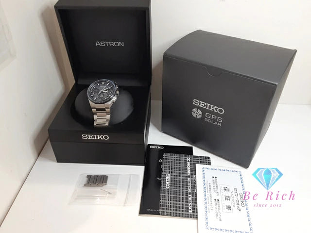 セイコー SEIKO アストロン ネクスター シリーズ GPS 衛星 電波 ソーラー メンズ 腕時計 デイデイト SBXC109 5X53-0BR0 ネイビー ブルー シルバー チタニウム チタン ブレス アナログ クオーツ QZ ウォッチ ASTRON NEXTER 【中古】【送料無料】 ht5885