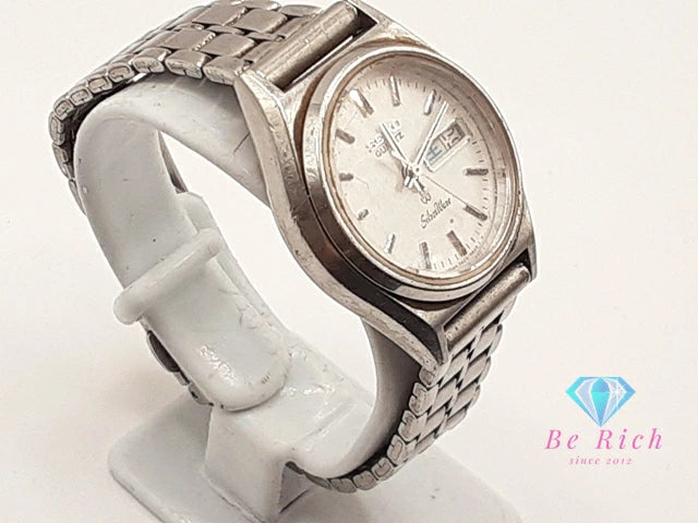 セイコー SEIKO シルバー ウェーブ レディース 腕時計 デイデイト 3423-0170 シルバー SS ブレス アナログ クォーツ QZ ウォッチ silver wave 【中古】【送料無料】 ht5918
