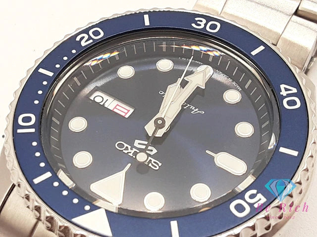 セイコー SEIKO 5 4R36-07G0 自動巻き メンズ 腕時計 デイデイト ブルー 青 シルバー SS ブレス AT オートマ ウォッチ ファイブ Five 【中古】【送料無料】 ht5925