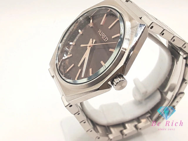 セイコー SEIKO WIRED ワイアード メンズ 腕時計 UJ21-KYH0 茶 ブラウン シルバー ブレス アナログ クォーツ QZ ウォッチ 【中古】【送料無料】 ht5928