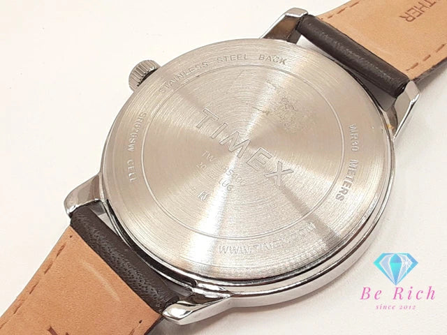 タイメックス TIMEX メンズ コア 腕時計 TW2R85400 青 ブルー 茶 ブラウン SS レザー ブレス アナログ クォーツ QZ 【中古】【送料無料】 ht5930