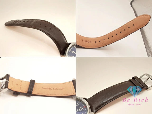 タイメックス TIMEX メンズ コア 腕時計 TW2R85400 青 ブルー 茶 ブラウン SS レザー ブレス アナログ クォーツ QZ 【中古】【送料無料】 ht5930