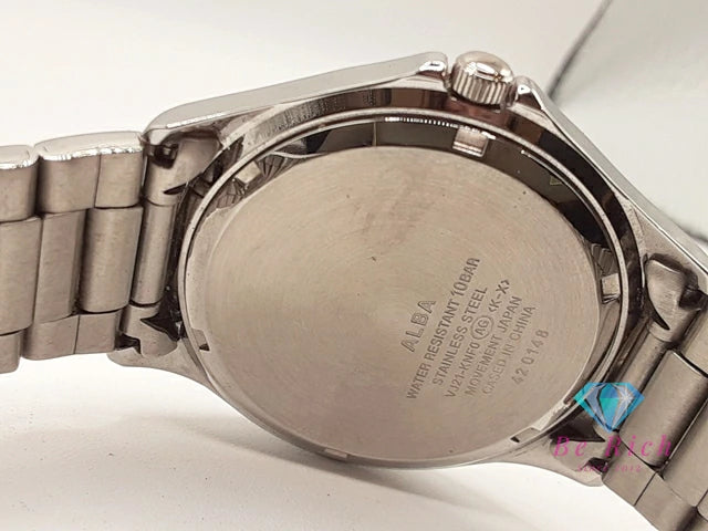 セイコー SEIKO アルバ メンズ 腕時計 VJ21-KNF0 青 ブルー シルバー SS ブレス アナログ クォーツ QZ ウォッチ ALBA 【中古】【送料無料】 ht5932