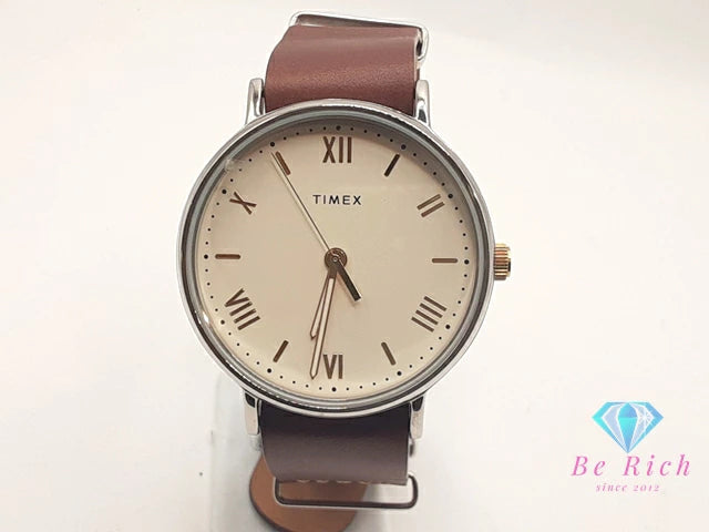 タイメックス TIMEX Southview サウスビュー メンズ 腕時計 TW2R80400 ベージュ 茶 ブラウン SS レザー ブレス アナログ クォーツ QZ 【中古】【送料無料】 ht5933