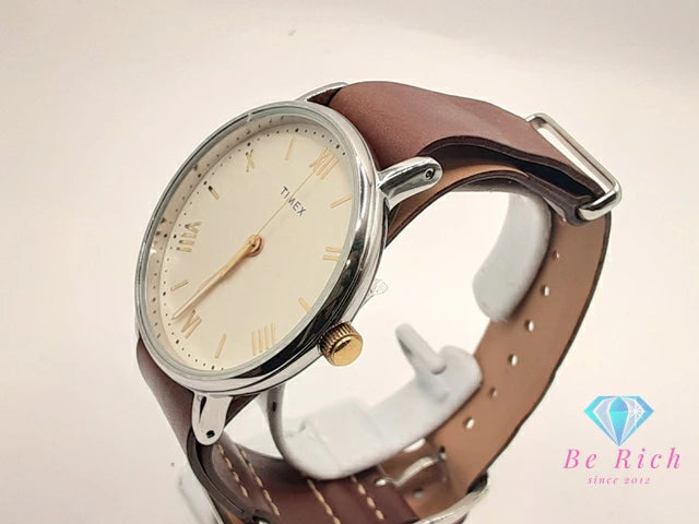 タイメックス TIMEX Southview サウスビュー メンズ 腕時計 TW2R80400 ベージュ 茶 ブラウン SS レザー ブレス アナログ クォーツ QZ 【中古】【送料無料】 ht5933