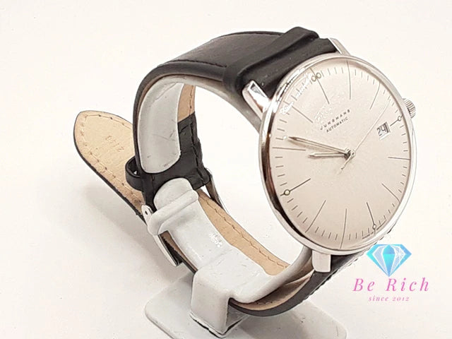 ユンハンス JUNGHANS マックスビル 自動巻き メンズ 腕時計 デイト 27 / 4002 46 ホワイト 白 ブラック 黒 SS レザー ブレス アナログ オートマ AT ウォッチ Max Bill 【中古】【送料無料】 ht5936