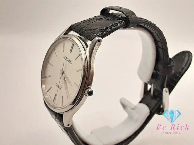 セイコー SEIKO Dolce ドルチェ メンズ 腕時計 8J41-0AS0 ホワイト シルバー ブラック 黒 SS レザー ブレス アナログ クォーツ QZ ウォッチ 【中古】【送料無料】 ht5938