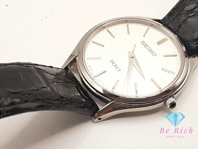 セイコー SEIKO Dolce ドルチェ メンズ 腕時計 8J41-0AS0 ホワイト シルバー ブラック 黒 SS レザー ブレス アナログ クォーツ QZ ウォッチ 【中古】【送料無料】 ht5938