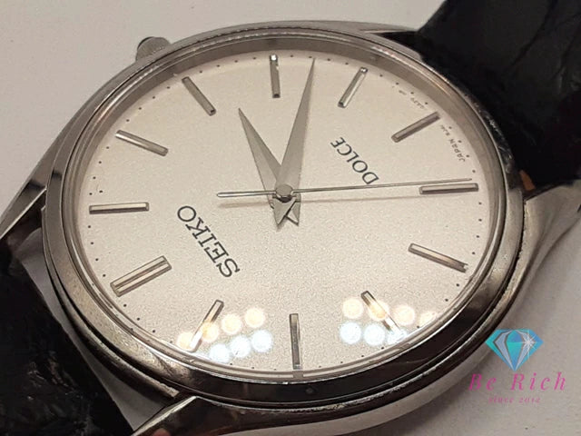 セイコー SEIKO Dolce ドルチェ メンズ 腕時計 8J41-0AS0 ホワイト シルバー ブラック 黒 SS レザー ブレス アナログ クォーツ QZ ウォッチ 【中古】【送料無料】 ht5938