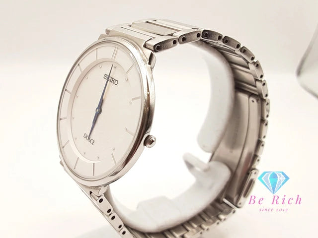 セイコー SEIKO Dolce ドルチェ メンズ 腕時計 4J40-0AC0 ホワイト シルバー SS ブレス アナログ クォーツ QZ ウォッチ 【中古】【送料無料】 ht5940
