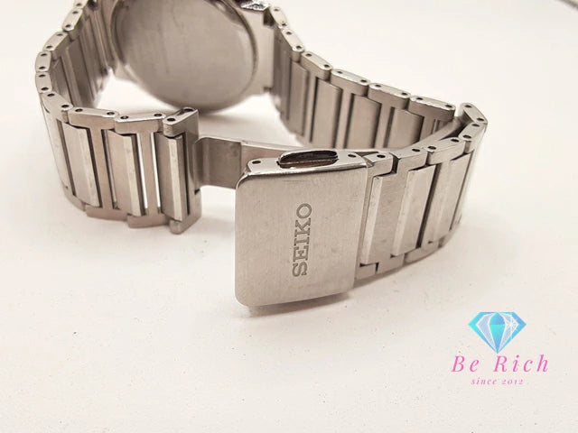 セイコー SEIKO Dolce ドルチェ メンズ 腕時計 4J40-0AC0 ホワイト シルバー SS ブレス アナログ クォーツ QZ ウォッチ 【中古】【送料無料】 ht5940