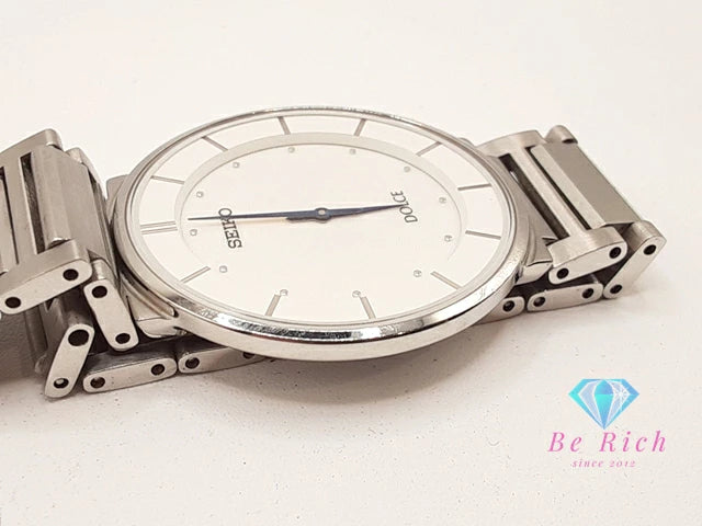 セイコー SEIKO Dolce ドルチェ メンズ 腕時計 4J40-0AC0 ホワイト シルバー SS ブレス アナログ クォーツ QZ ウォッチ 【中古】【送料無料】 ht5940