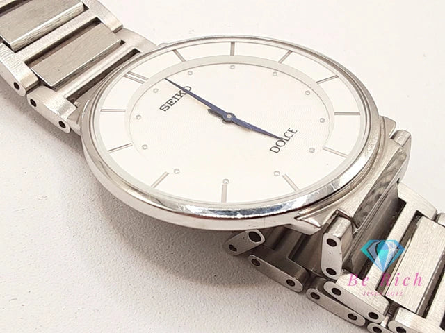 セイコー SEIKO Dolce ドルチェ メンズ 腕時計 4J40-0AC0 ホワイト シルバー SS ブレス アナログ クォーツ QZ ウォッチ 【中古】【送料無料】 ht5940