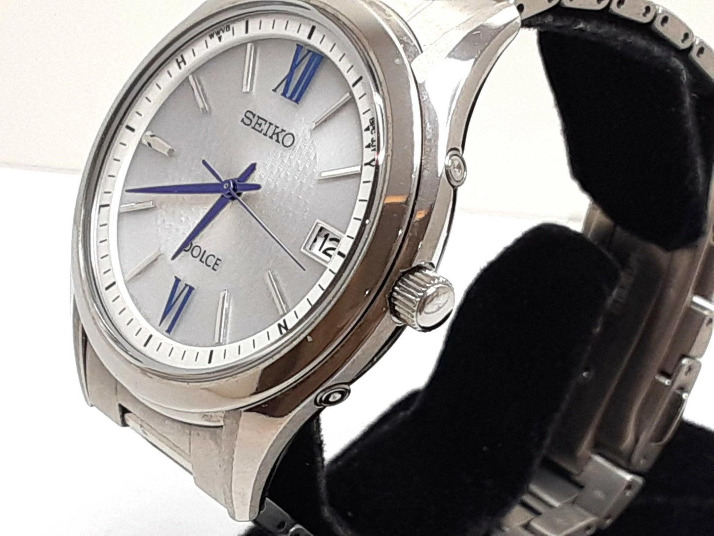 セイコー SEIKO Dolce ドルチェ ソーラー 電波 メンズ 腕時計 デイト 7B24-0BM0 シルバー チタニウム チタン ブレス アナログ クォーツ QZ ウォッチ 【中古】【送料無料】 ht5942
