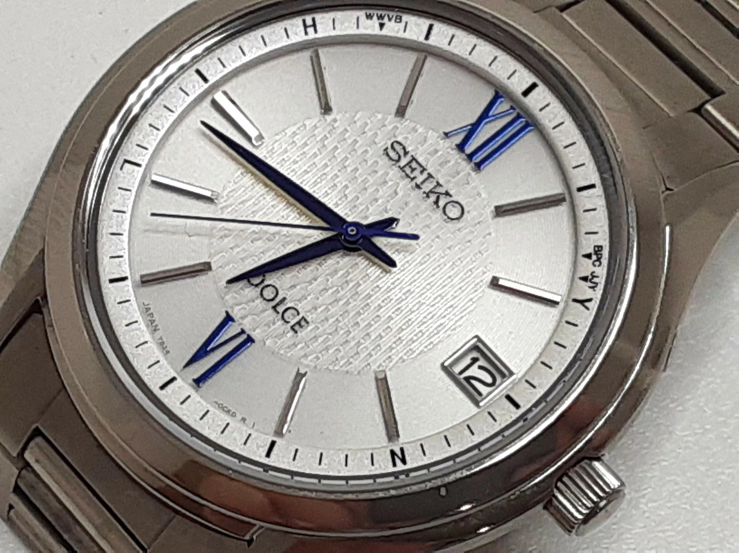 セイコー SEIKO Dolce ドルチェ ソーラー 電波 メンズ 腕時計 デイト 7B24-0BM0 シルバー チタニウム チタン ブレス アナログ クォーツ QZ ウォッチ 【中古】【送料無料】 ht5942