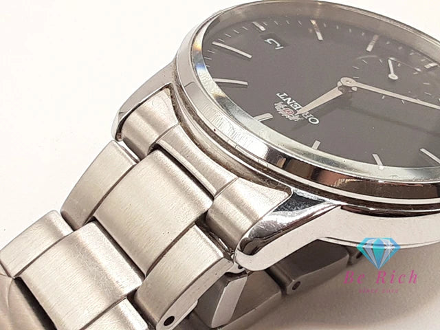 オリエント ORIENT メンズ 腕時計 デイト スモセコ VL58-UAA0 黒 ブラック シルバー SS ブレス アナログ クォーツ QZ ウォッチ 【中古】【送料無料】 ht5944