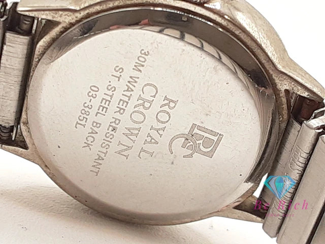 ロイヤル クラウン ROYAL CROWN レディース 腕時計 白 ホワイト シルバー SS ブレス アナログ クォーツ QZ ウォッチ 【中古】【送料無料】 ht5952